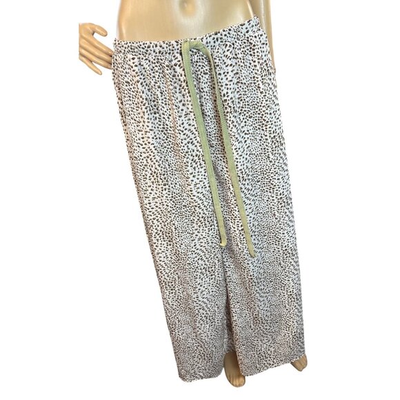 Listicle Wide Leg Lounge Pants in Leopard Print Size Small - Picture 2 of 7